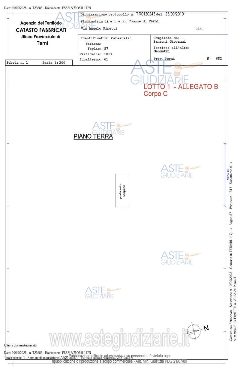 Planimetria del bene