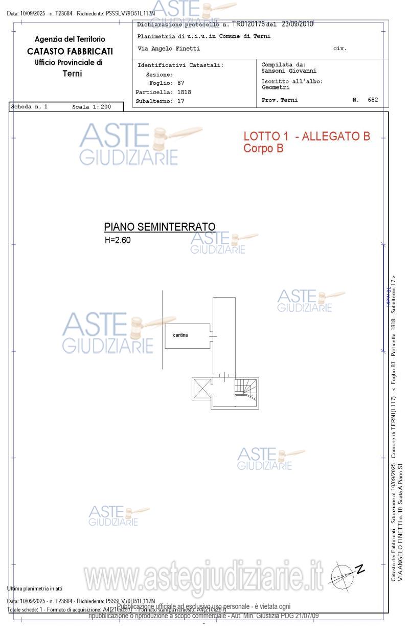 Planimetria del bene