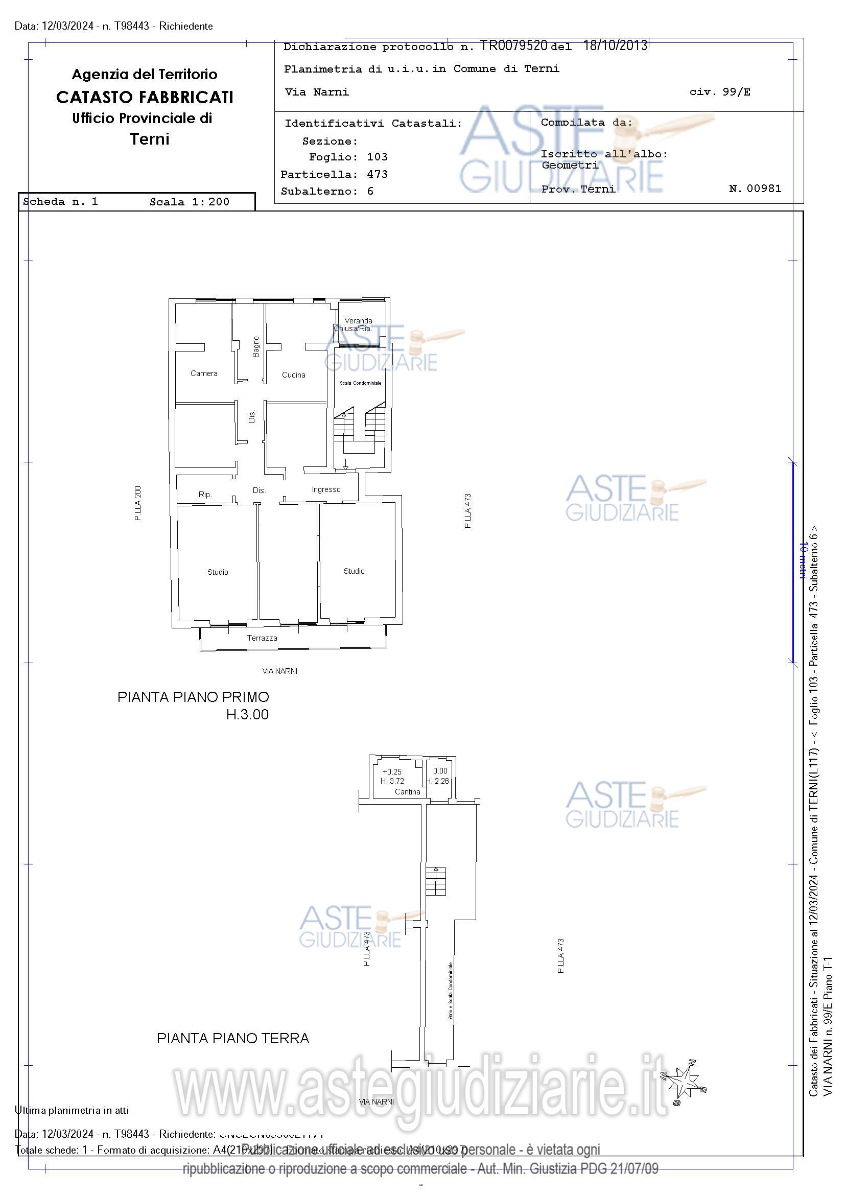 Planimetria del bene