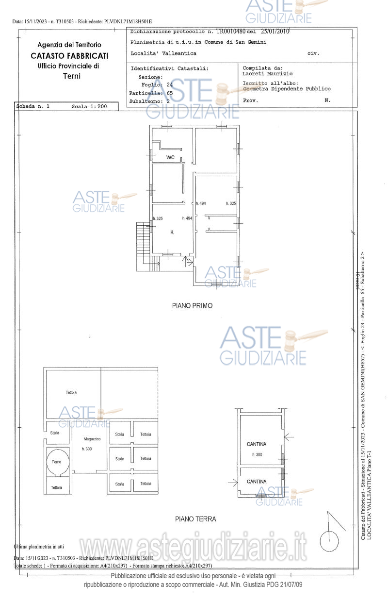 Planimetria del bene