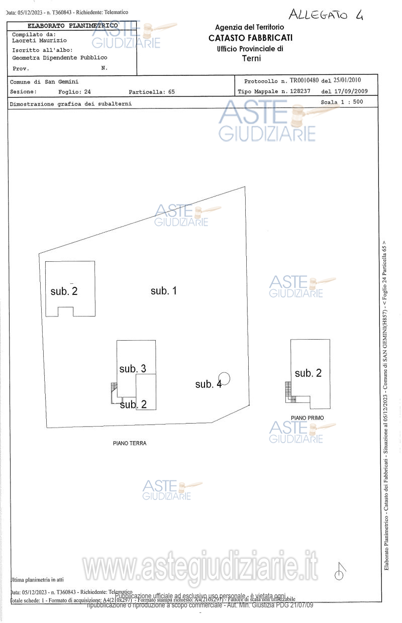 Planimetria del bene