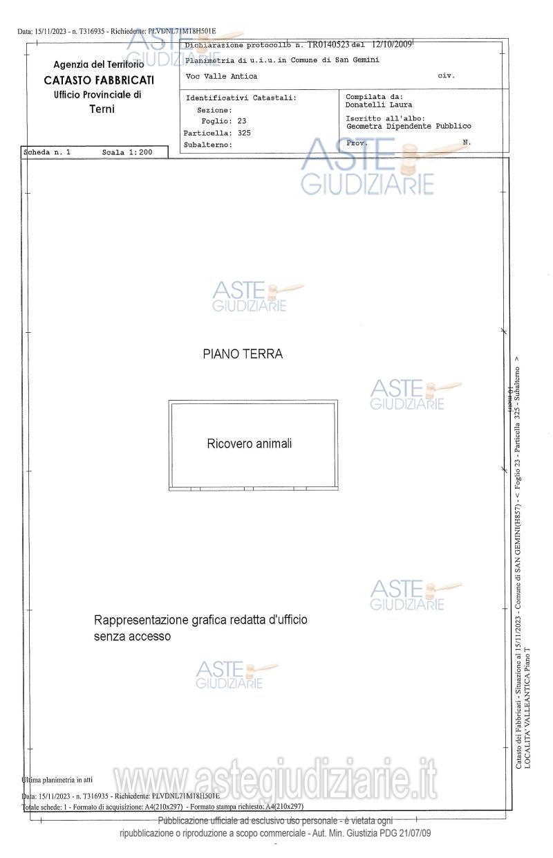 Planimetria del bene