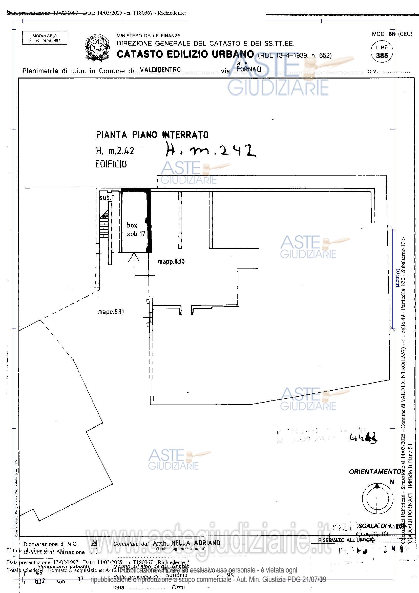 Planimetria del bene