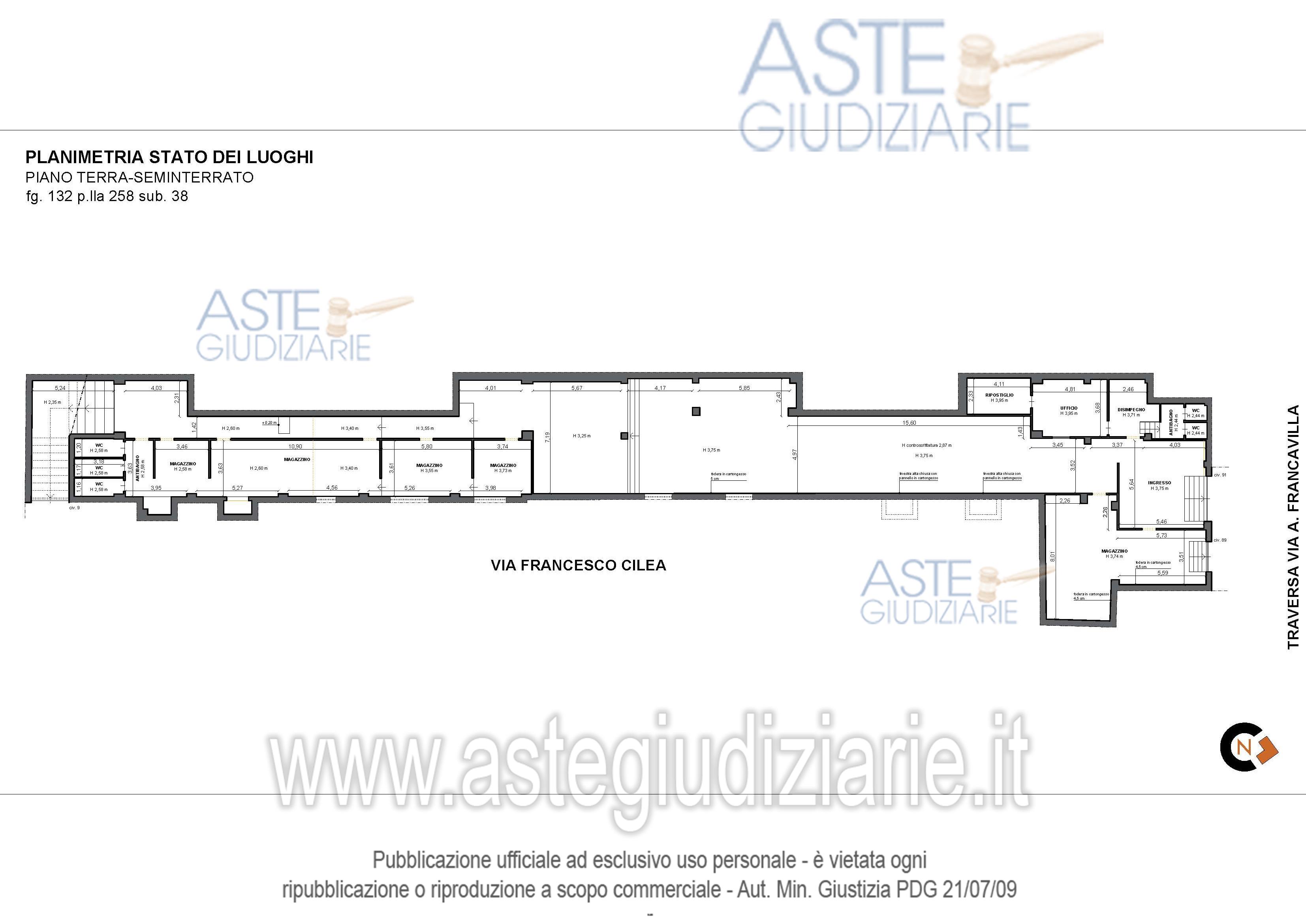Planimetria del bene