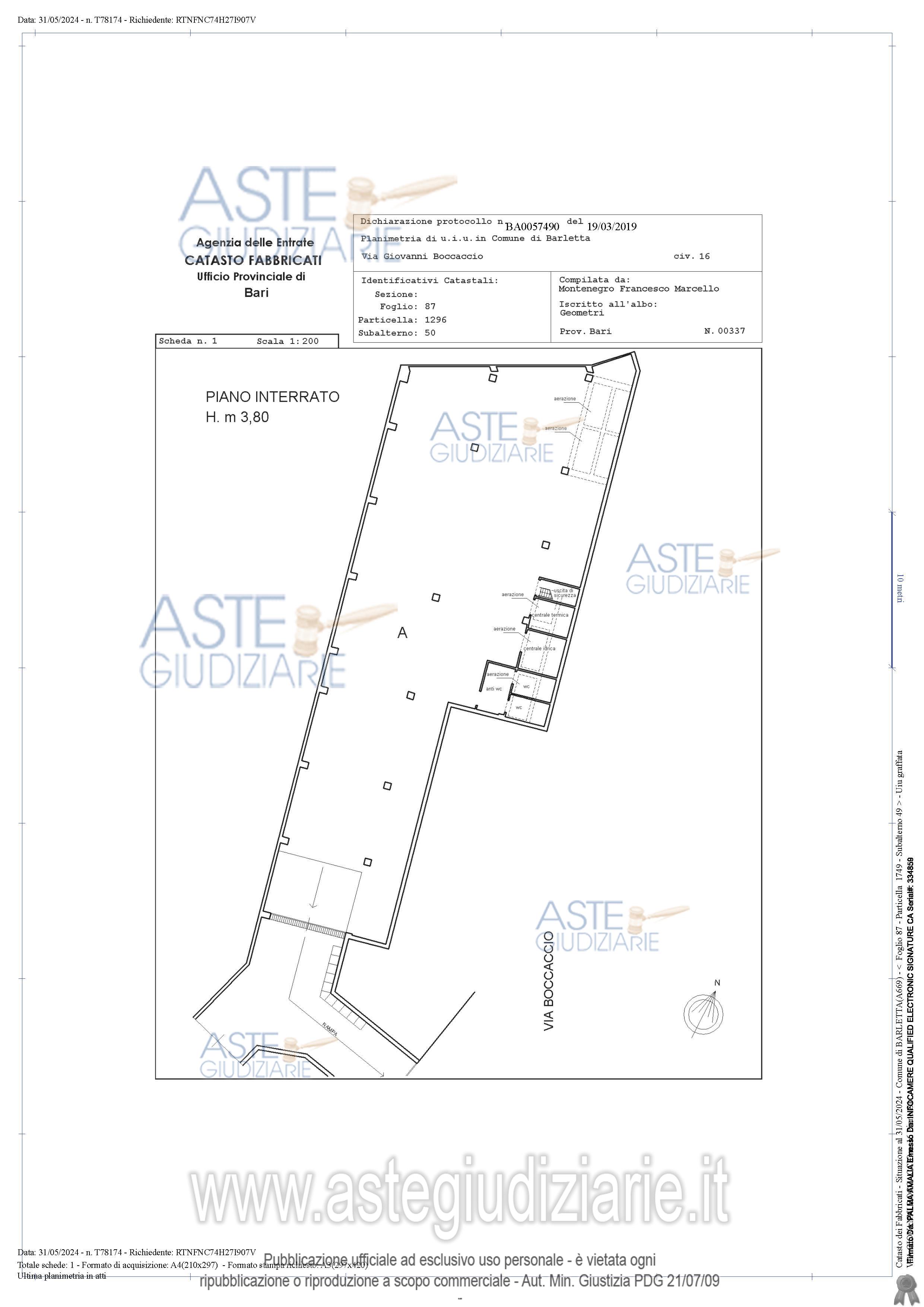 Planimetria del bene