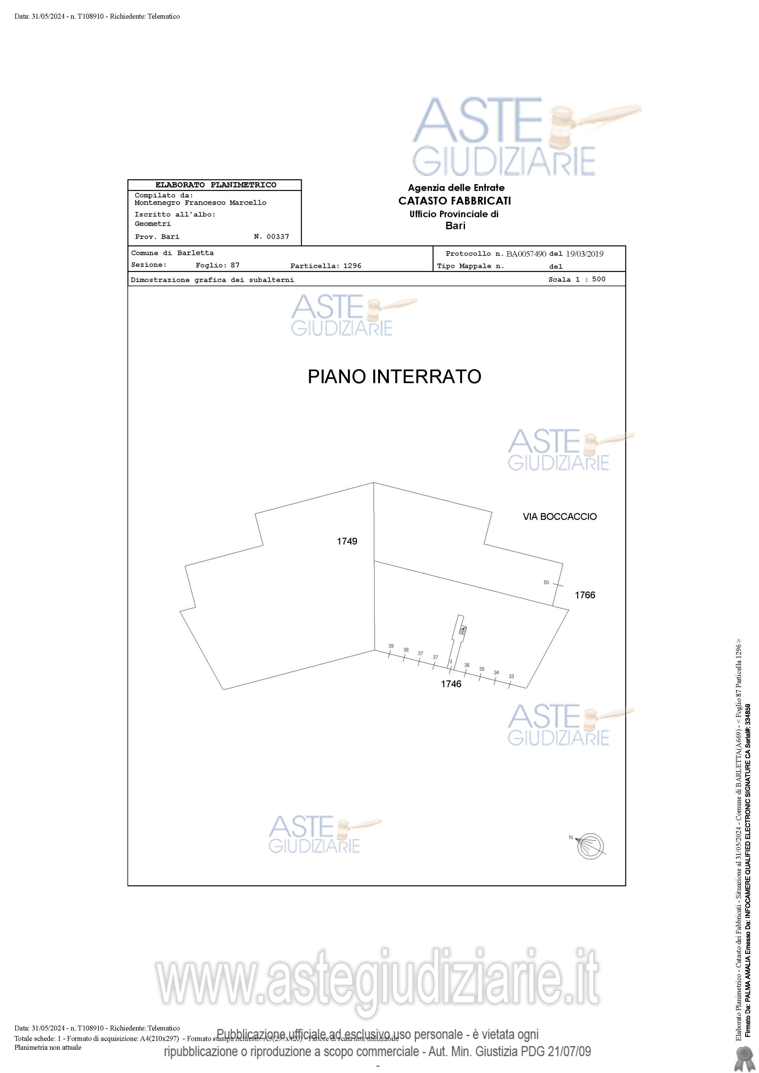 Planimetria del bene