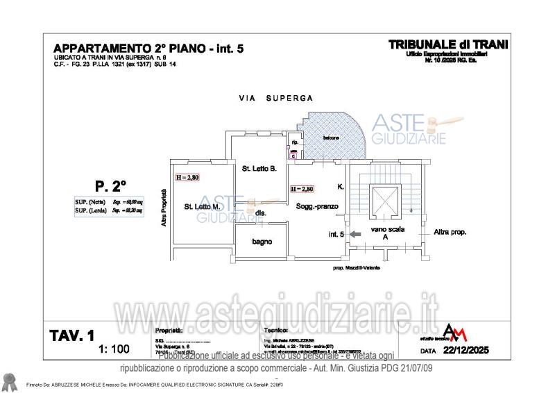 Planimetria del bene