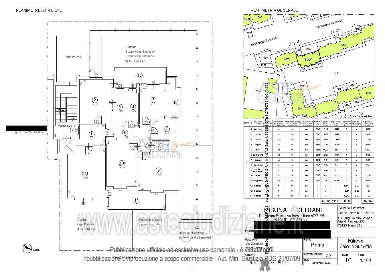 Planimetria del bene