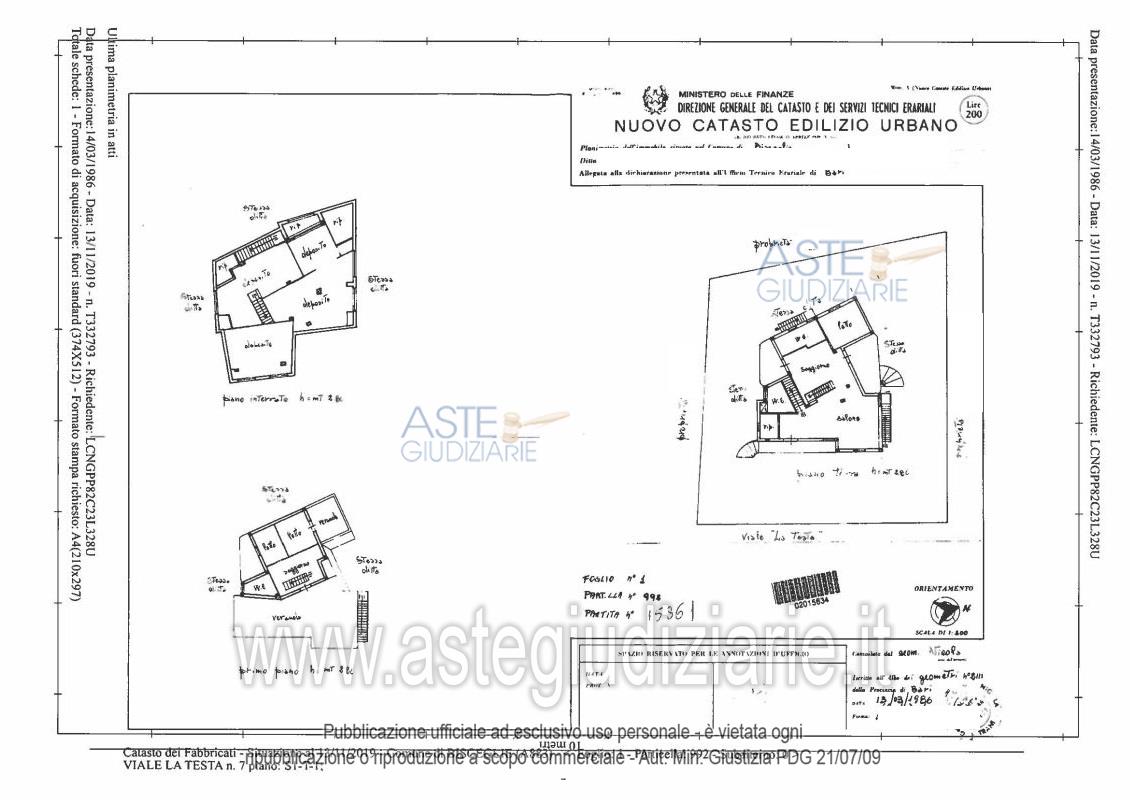 Planimetria del bene