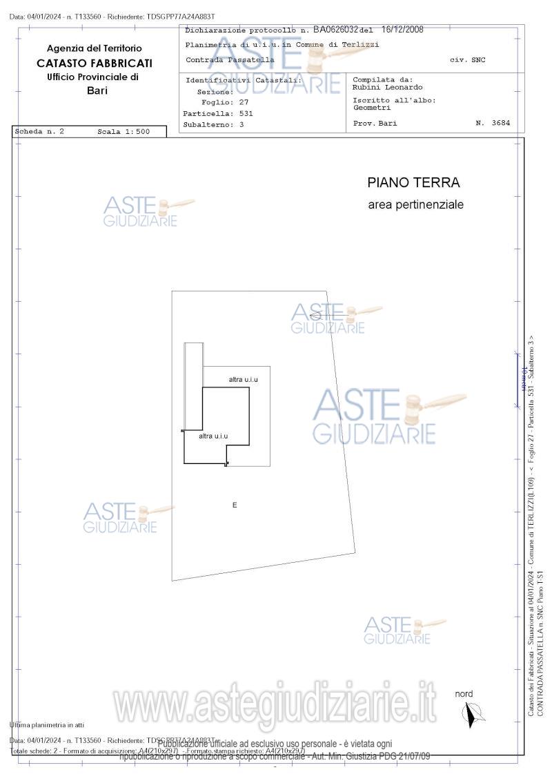 Planimetria del bene