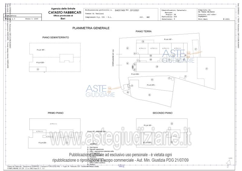 Planimetria del bene