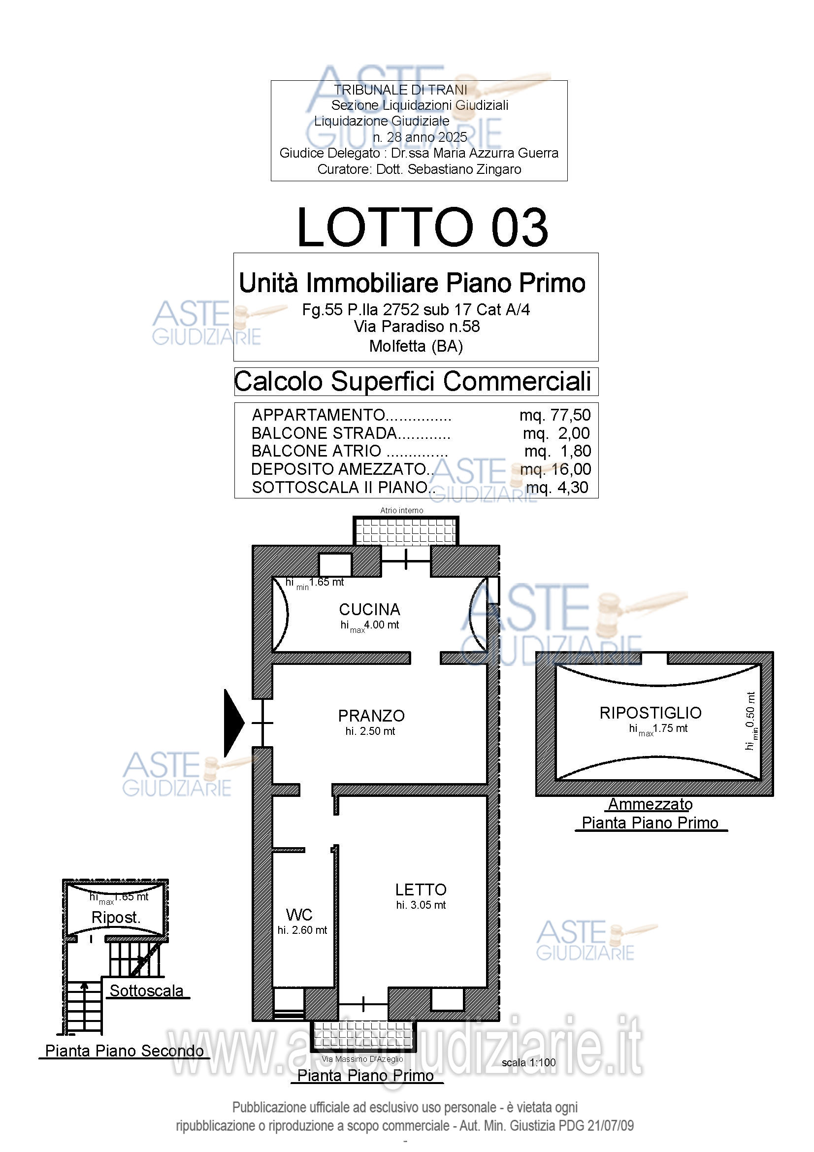 Planimetria del bene