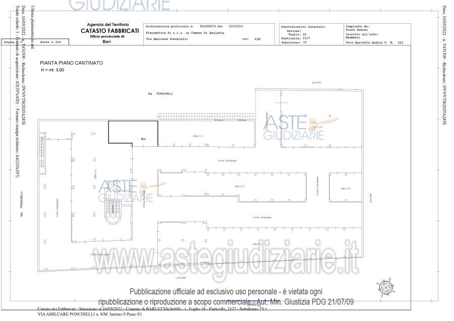 Planimetria del bene