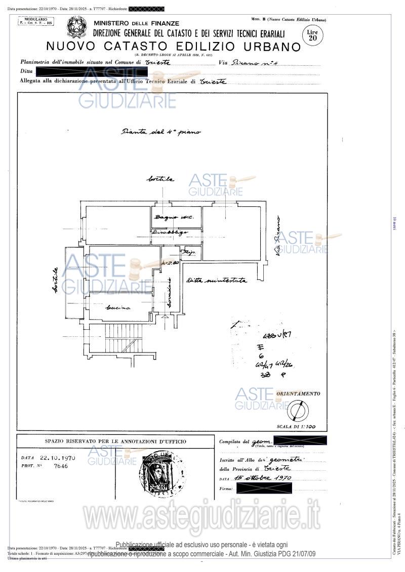 Planimetria del bene