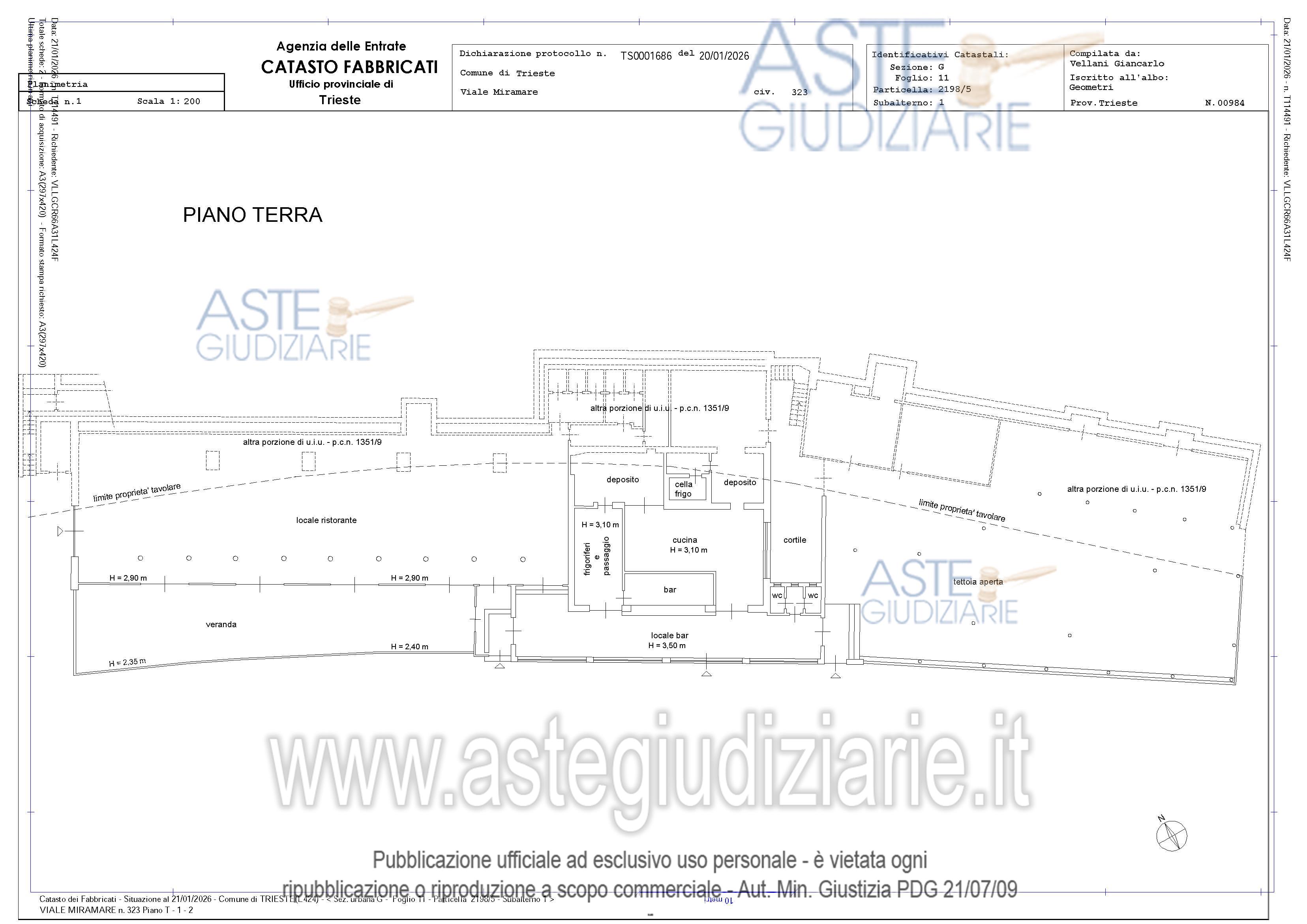 Planimetria del bene