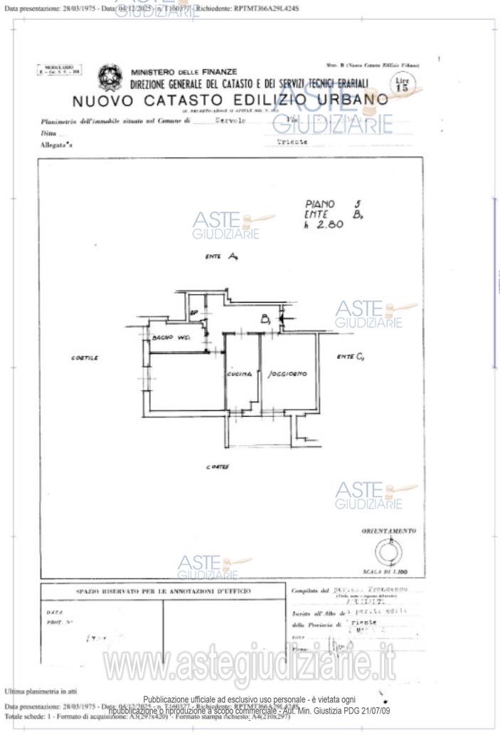 Planimetria del bene