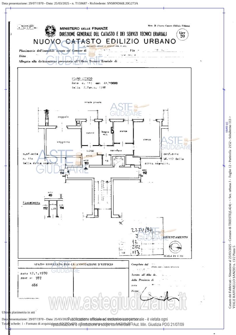 Planimetria del bene