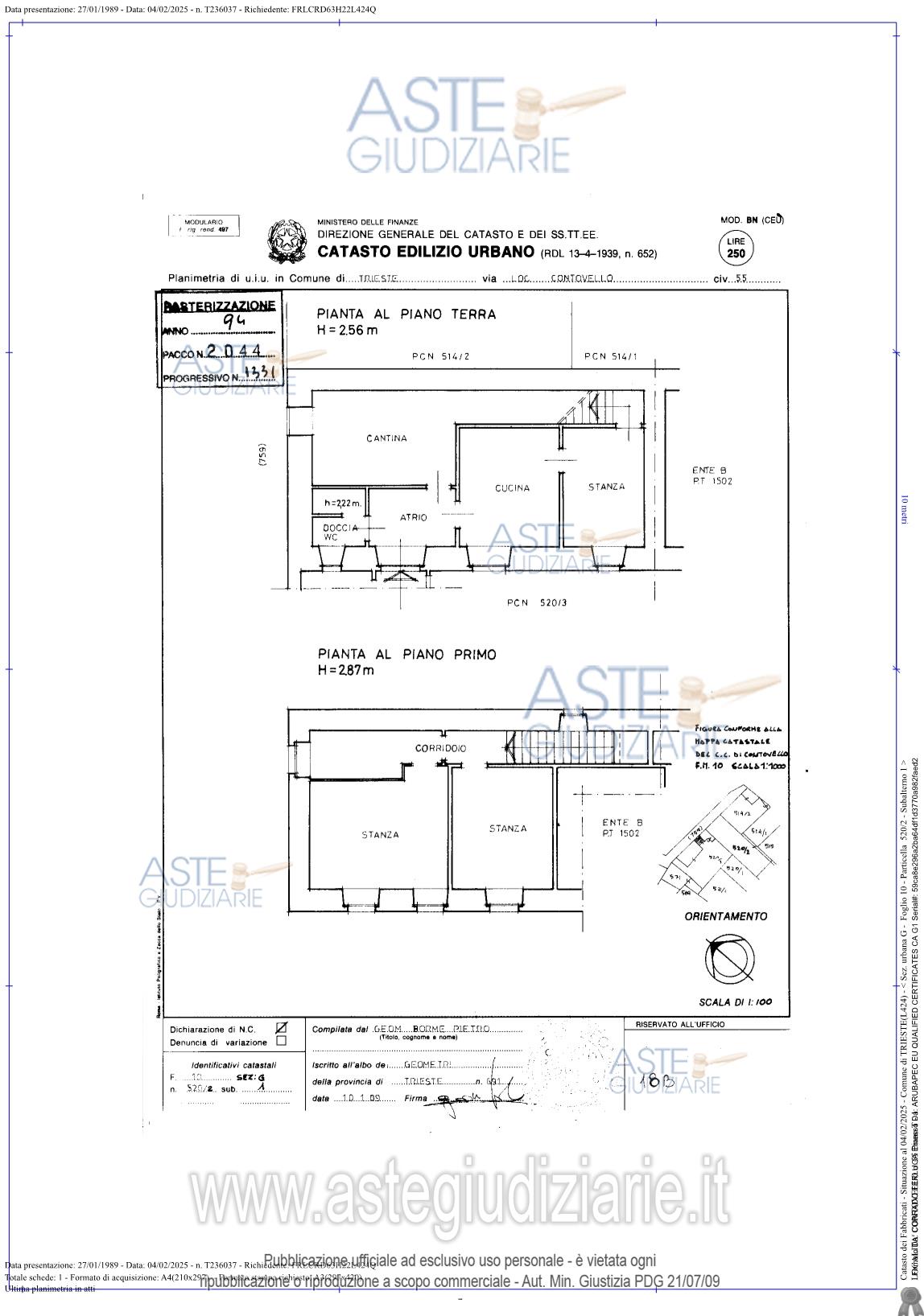 Planimetria del bene