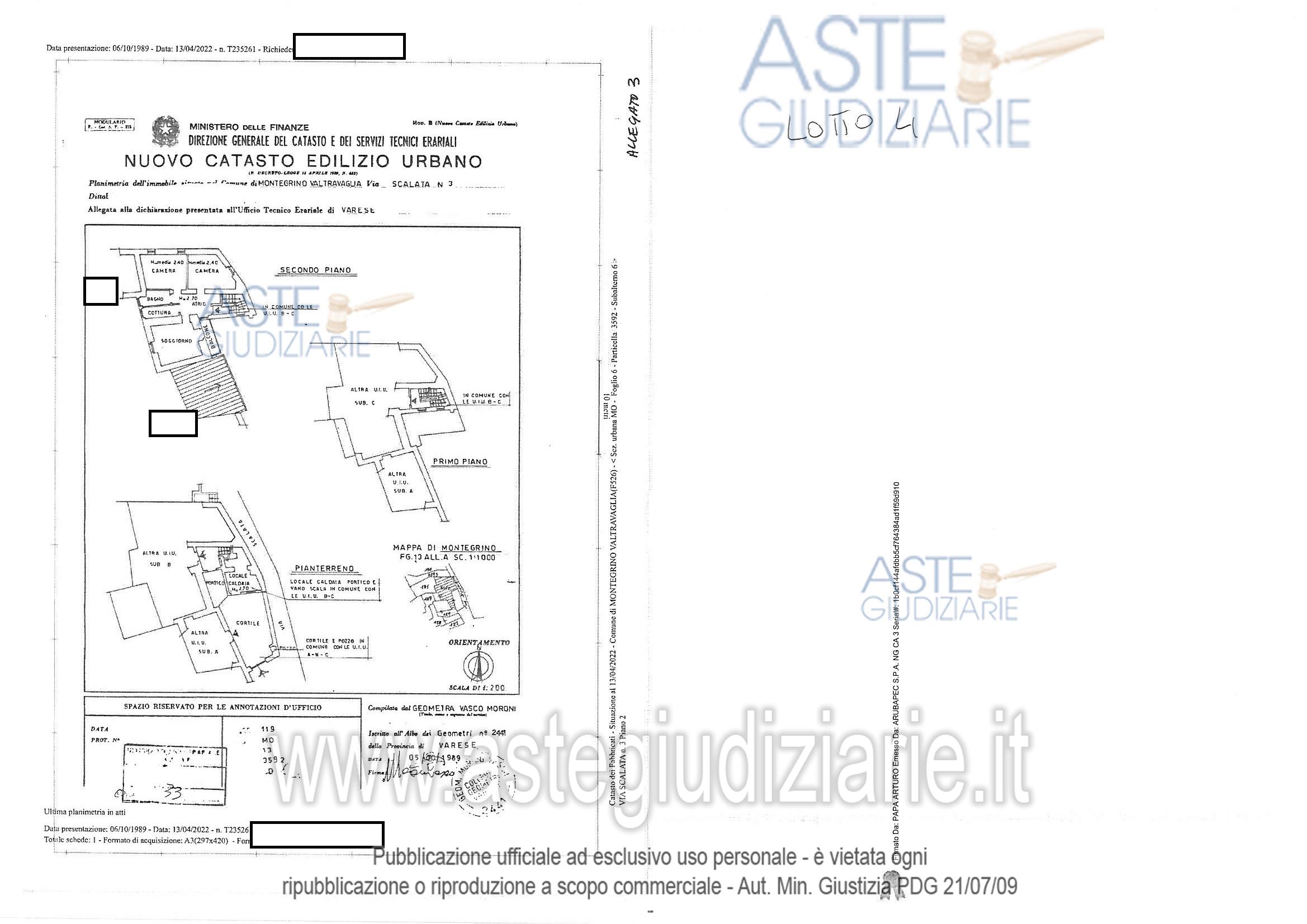 Planimetria del bene