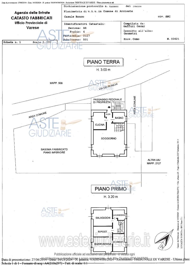 Planimetria del bene