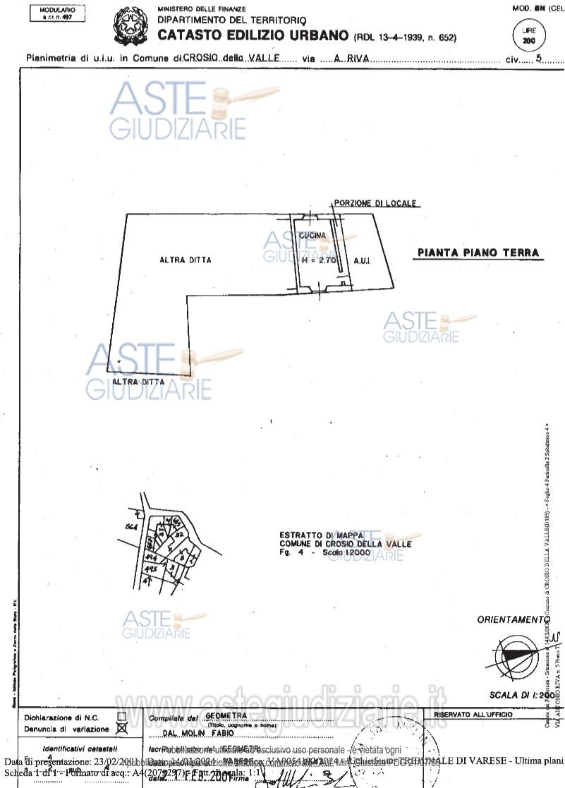 Planimetria del bene