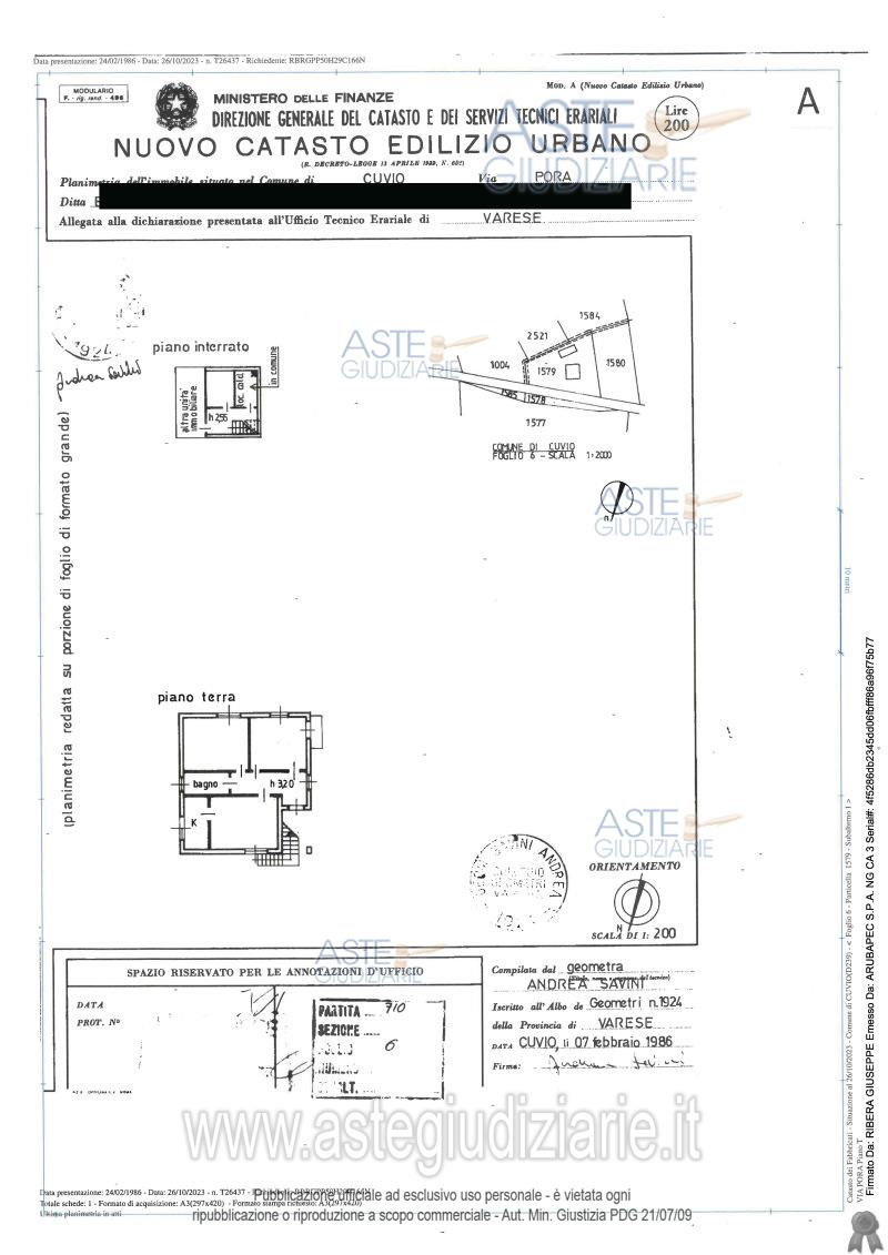Planimetria del bene