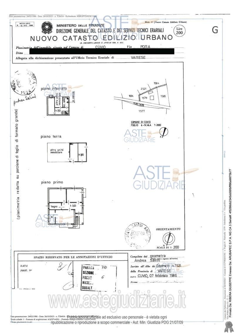 Planimetria del bene