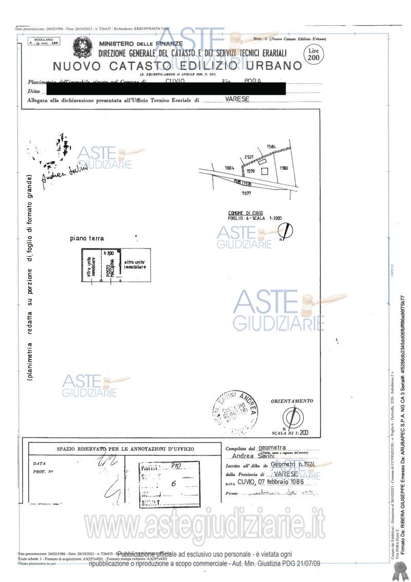 Planimetria del bene
