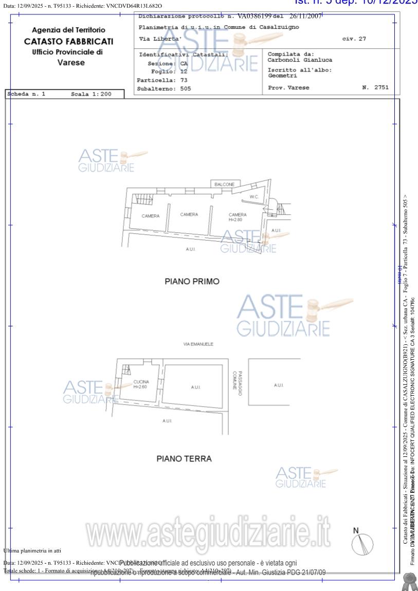 Planimetria del bene