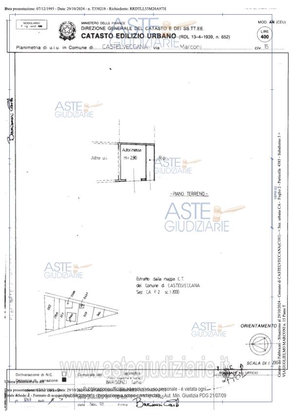 Planimetria del bene