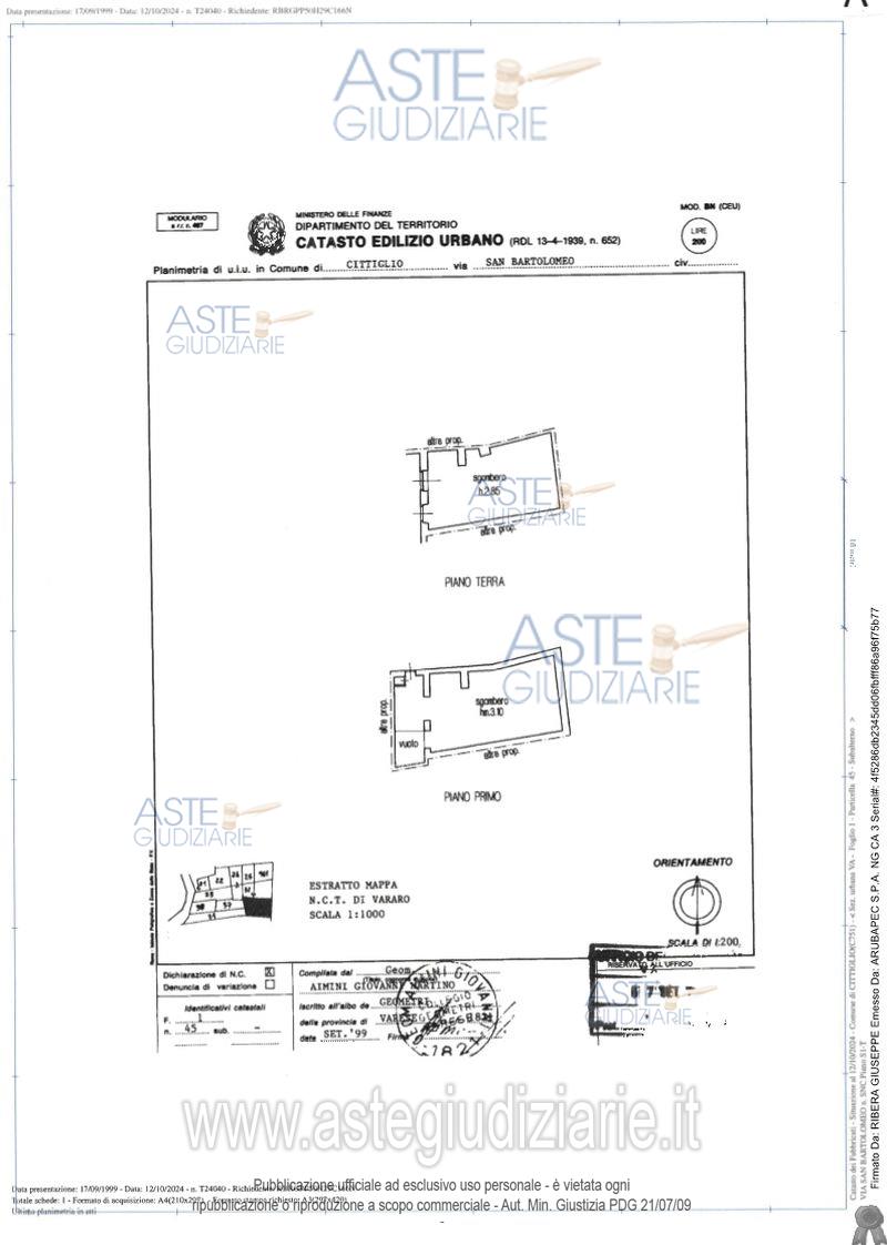 Planimetria del bene