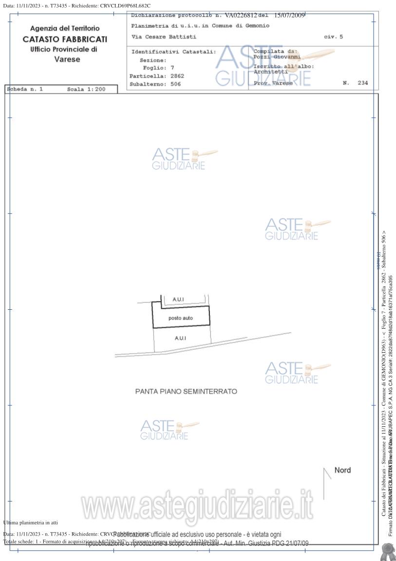 Planimetria del bene