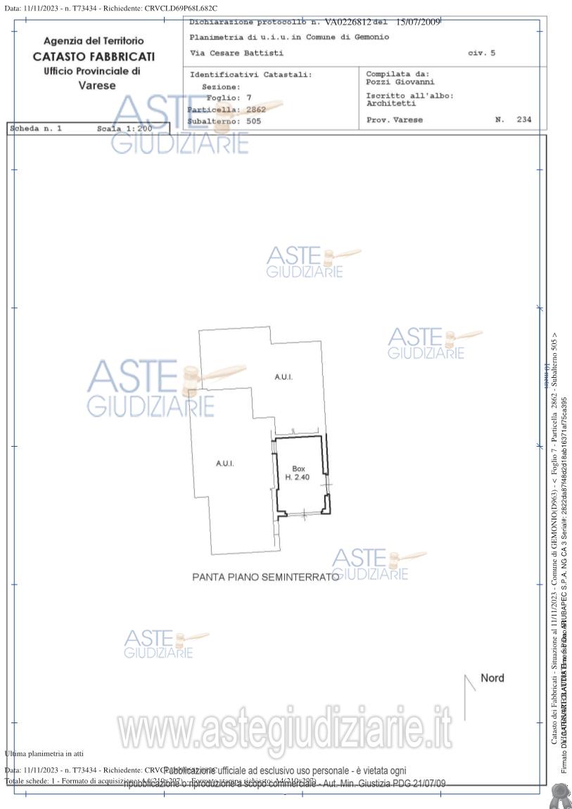 Planimetria del bene