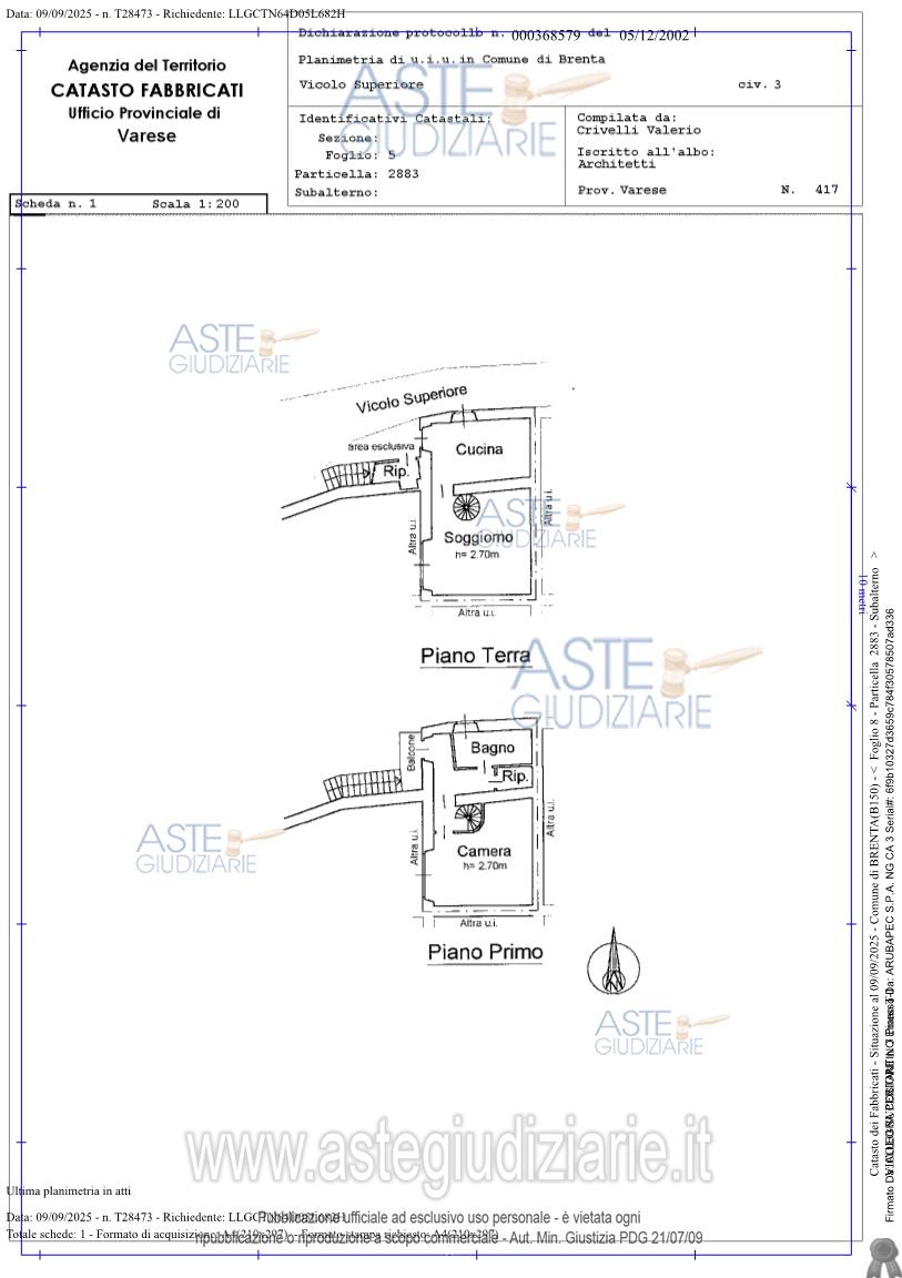 Planimetria del bene