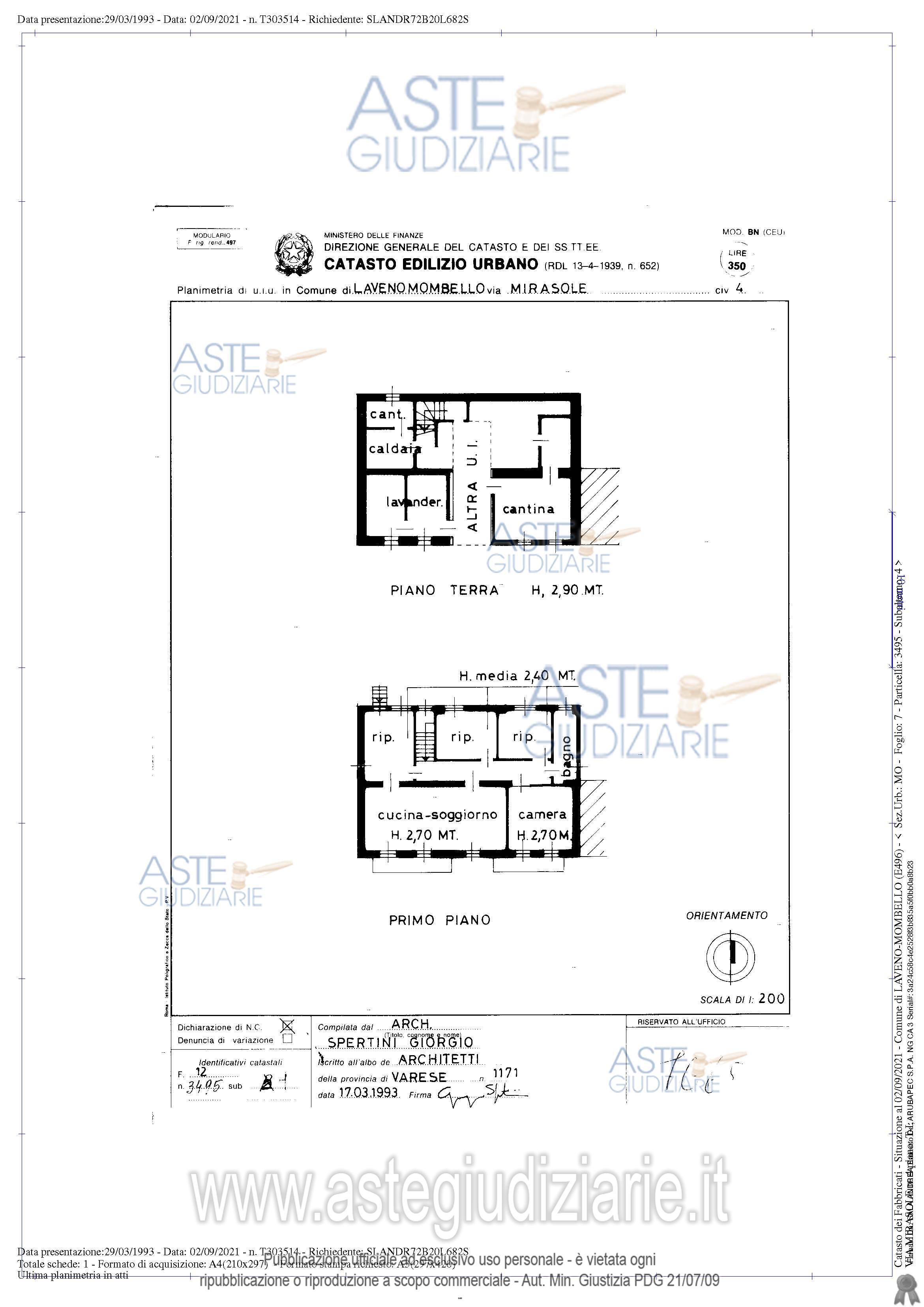 Planimetria del bene