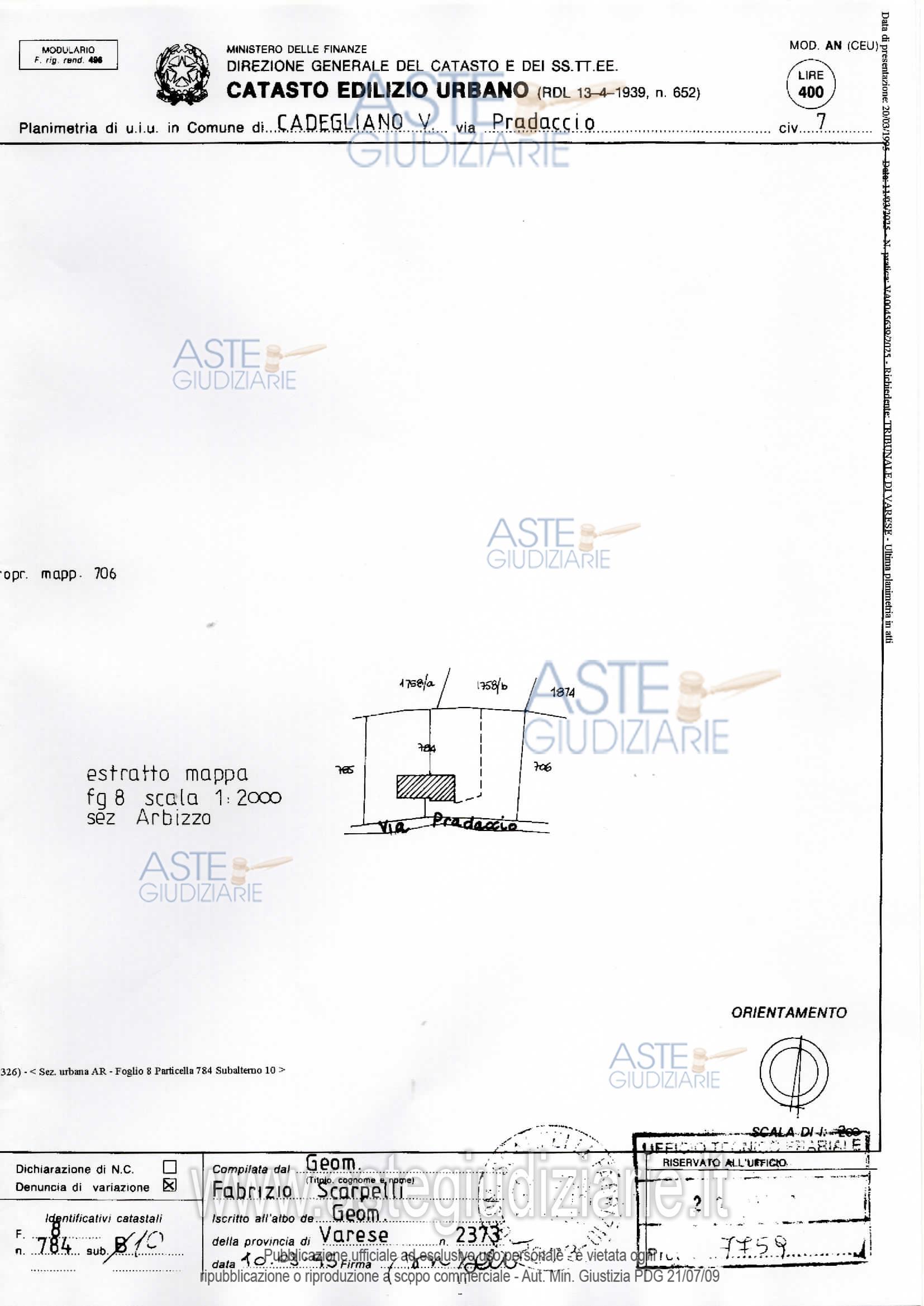 Planimetria del bene