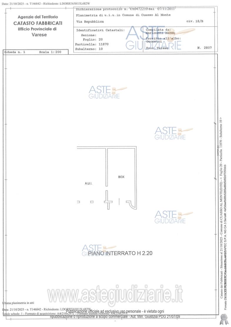 Planimetria del bene