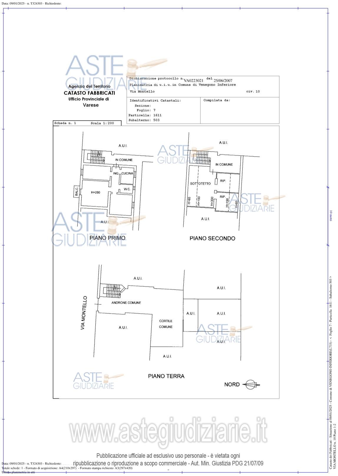 Planimetria del bene