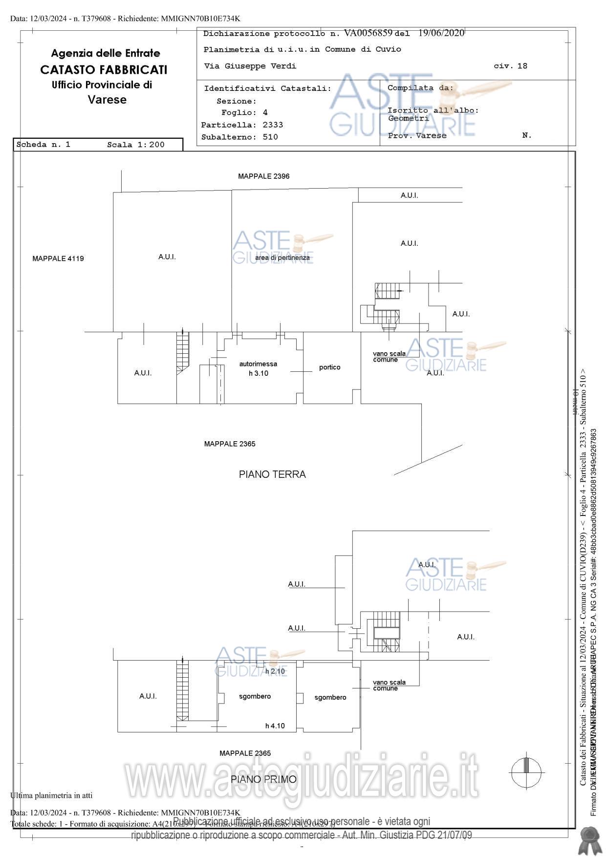 Planimetria del bene