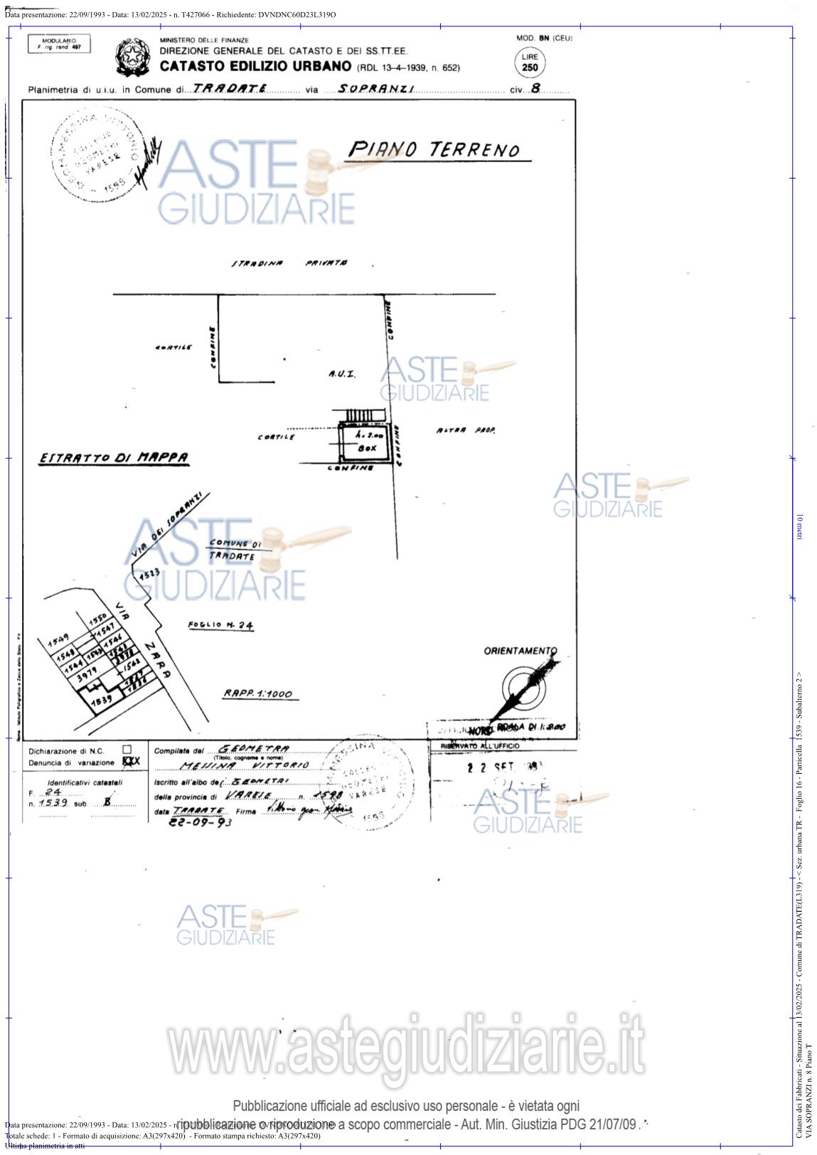 Planimetria del bene