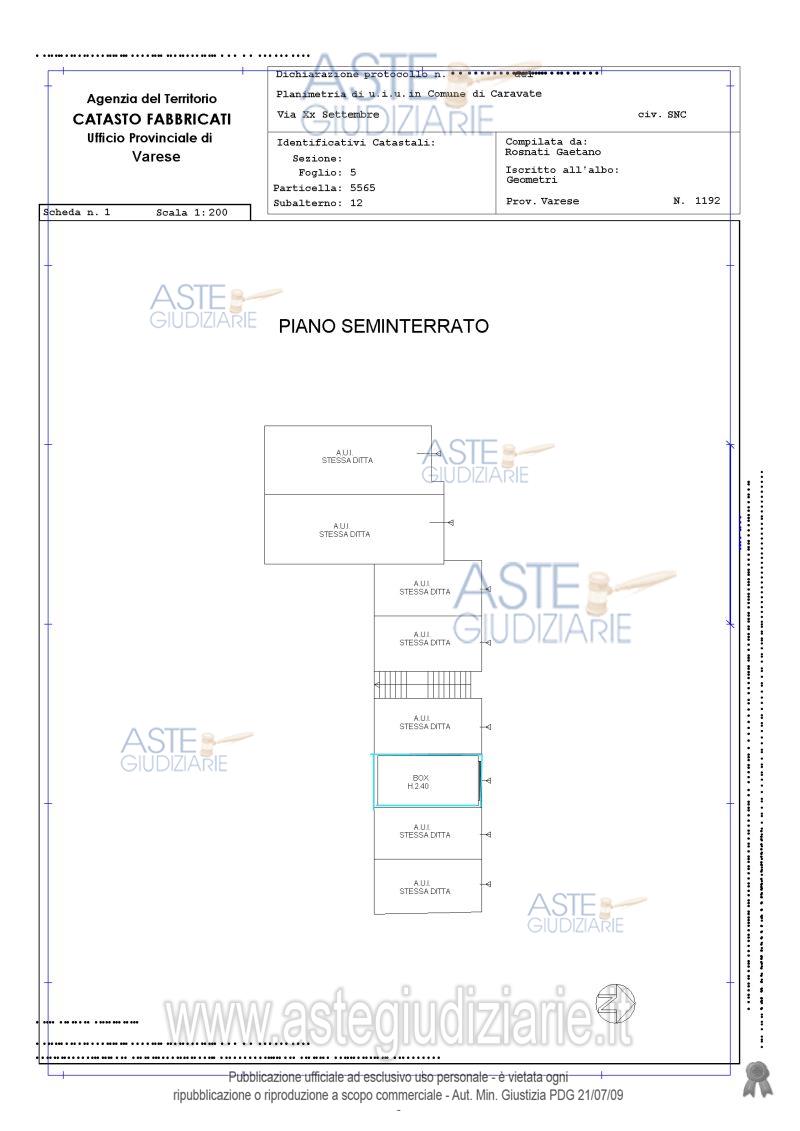 Planimetria del bene