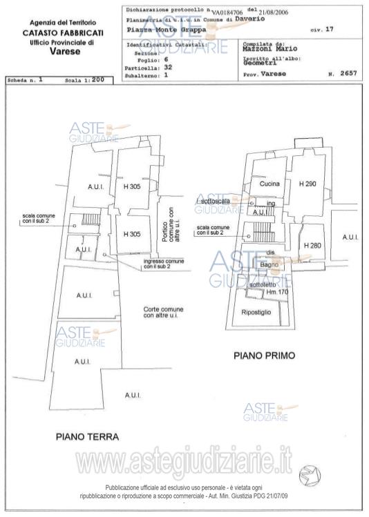 Planimetria del bene