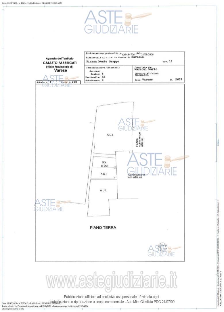 Planimetria del bene