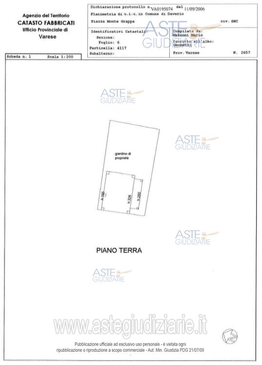 Planimetria del bene