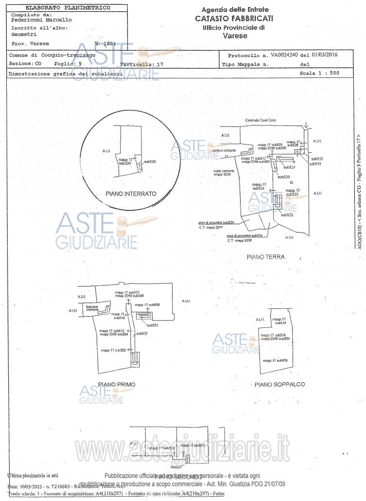 Planimetria del bene