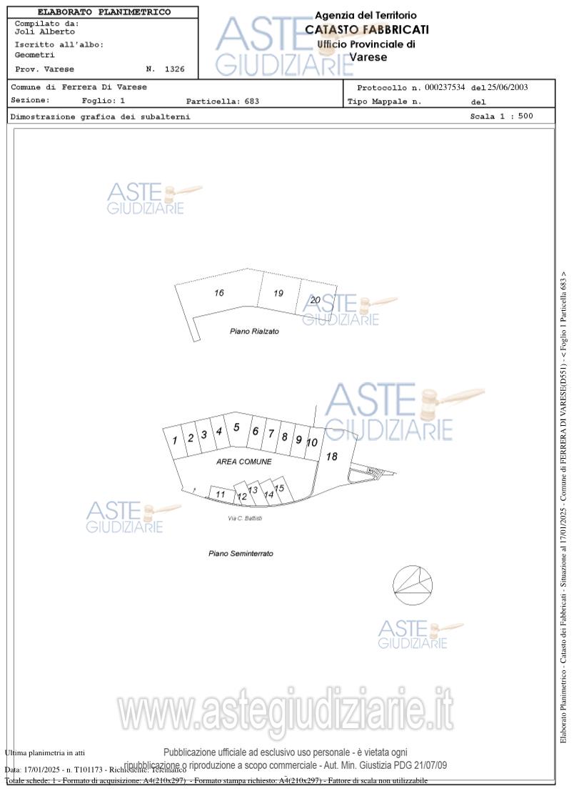 Planimetria del bene