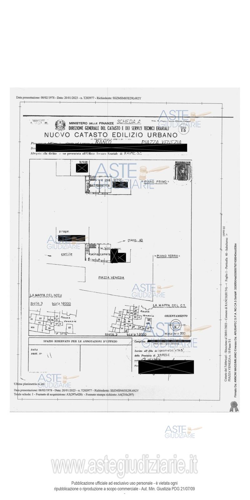 Planimetria del bene