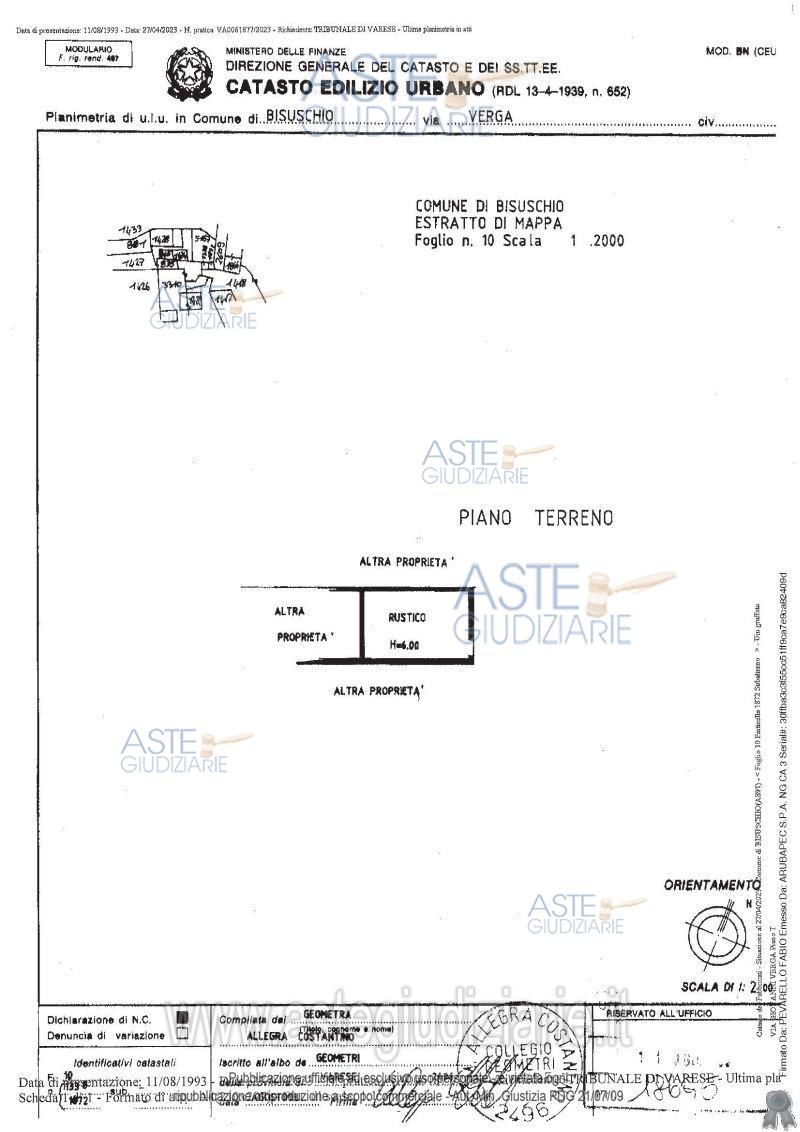 Planimetria del bene
