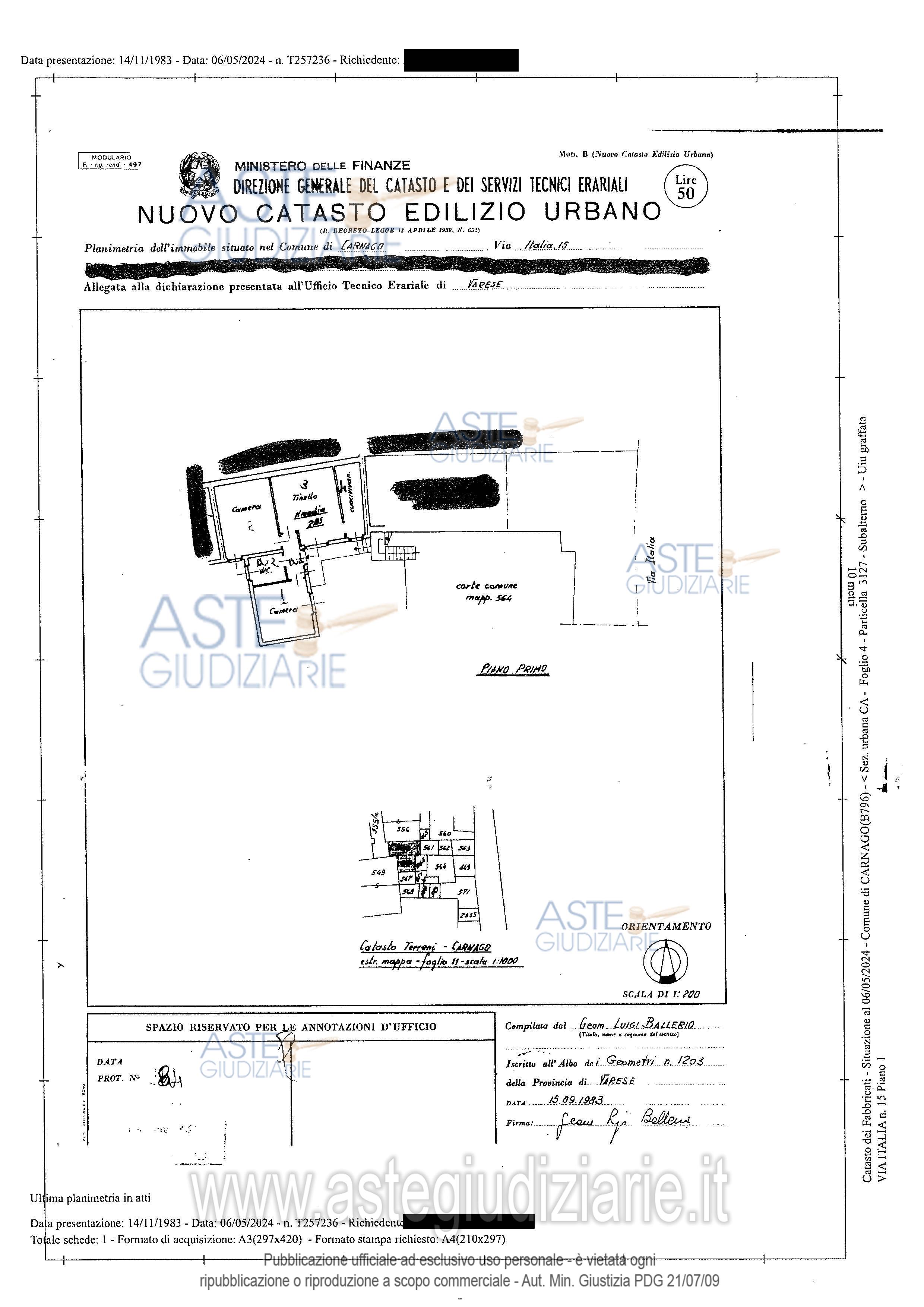 Planimetria del bene