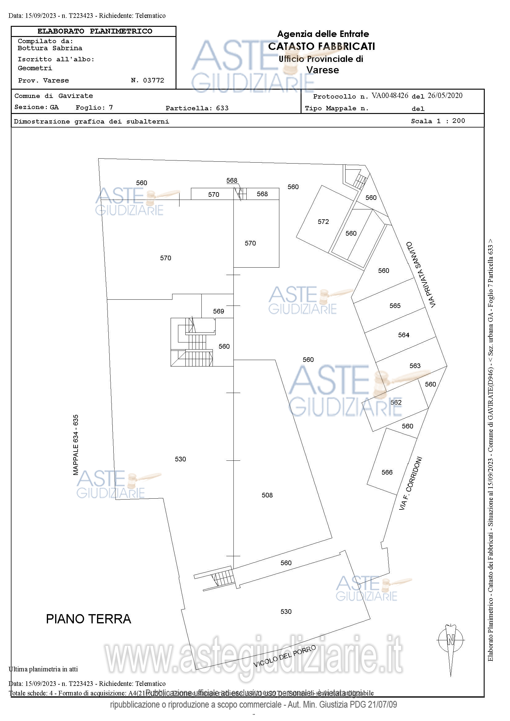 Planimetria del bene